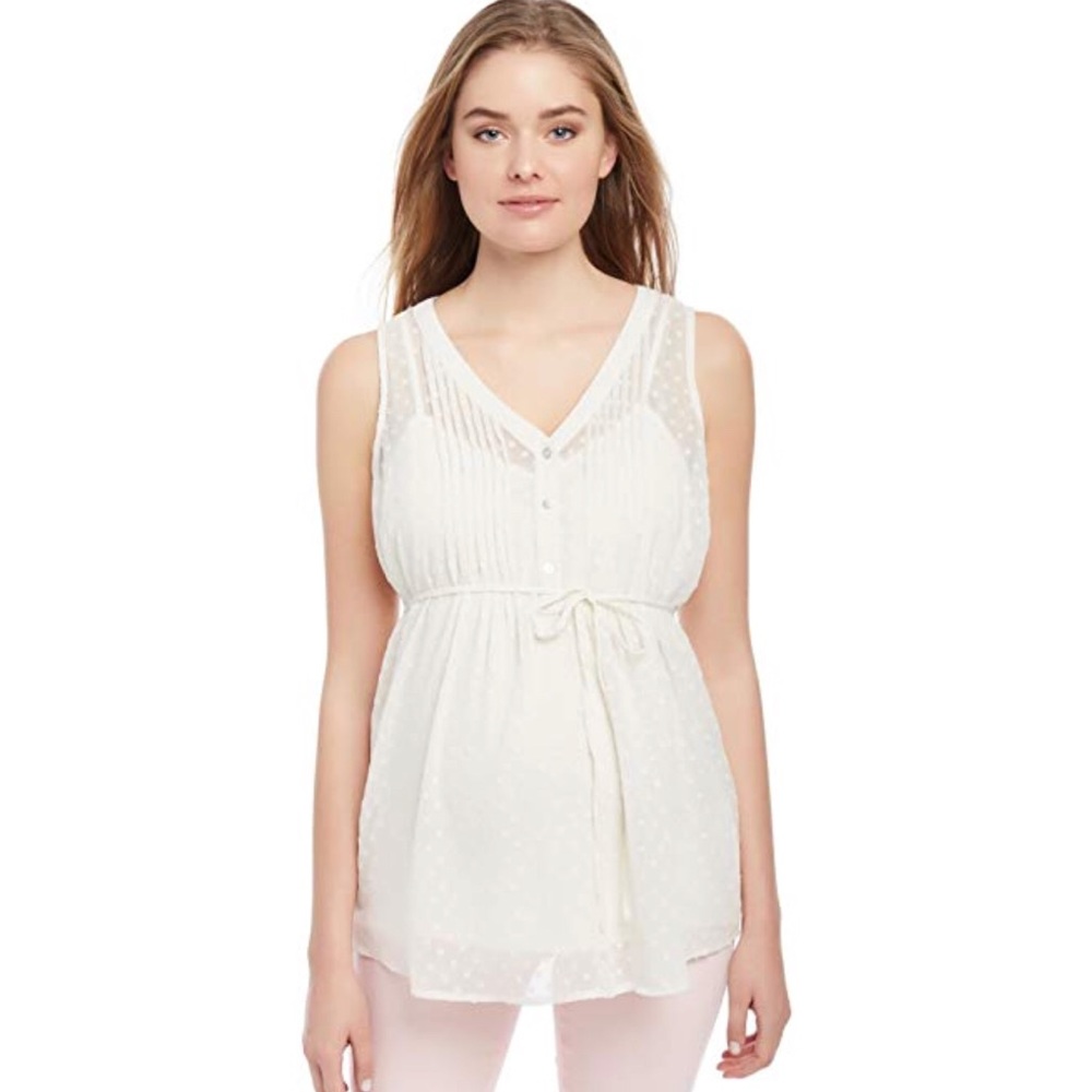 Motherhood Maternity dot blouse v-neck